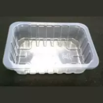 PP tray 187x137x63mm transp E - cr - fl (carton de 1 072 pièces)