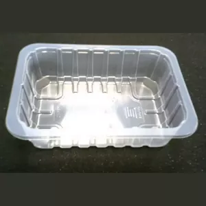PP tray 187x137x63mm transp E - cr - fl (carton de 1 072 pièces)