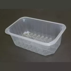 PP tray 230x145x80mm transp E - cr - fr (carton de 592 pièces)