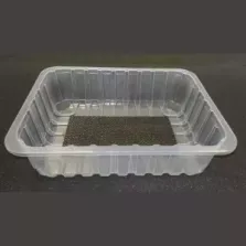 PP tray 227x178x60mm transp E - cr - fl + f.buvard noir (carton de 510 pièces)