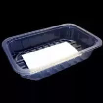 PP tray 230x145x40mm transp E- legere- cr- r+ f.buv noir (carton de 672 pièces)