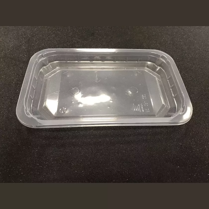 PP/PE tray 230x145x30mm transp E - cr - fl (carton de 704 pièces)