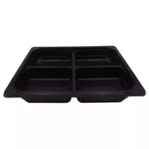 PP 1/2 GN H50 4COMP noir 325x265x50mm M (carton de 100 pièces)