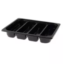 PP 1/2 GN H50 4-LIGNE noir 325x265x50mm M (carton de 100 pièces)