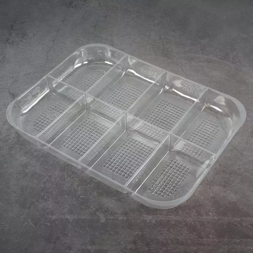 Support 1/2 GN 8-comp H30 cristal 280x214x30mm PET (carton de 240 pièces)