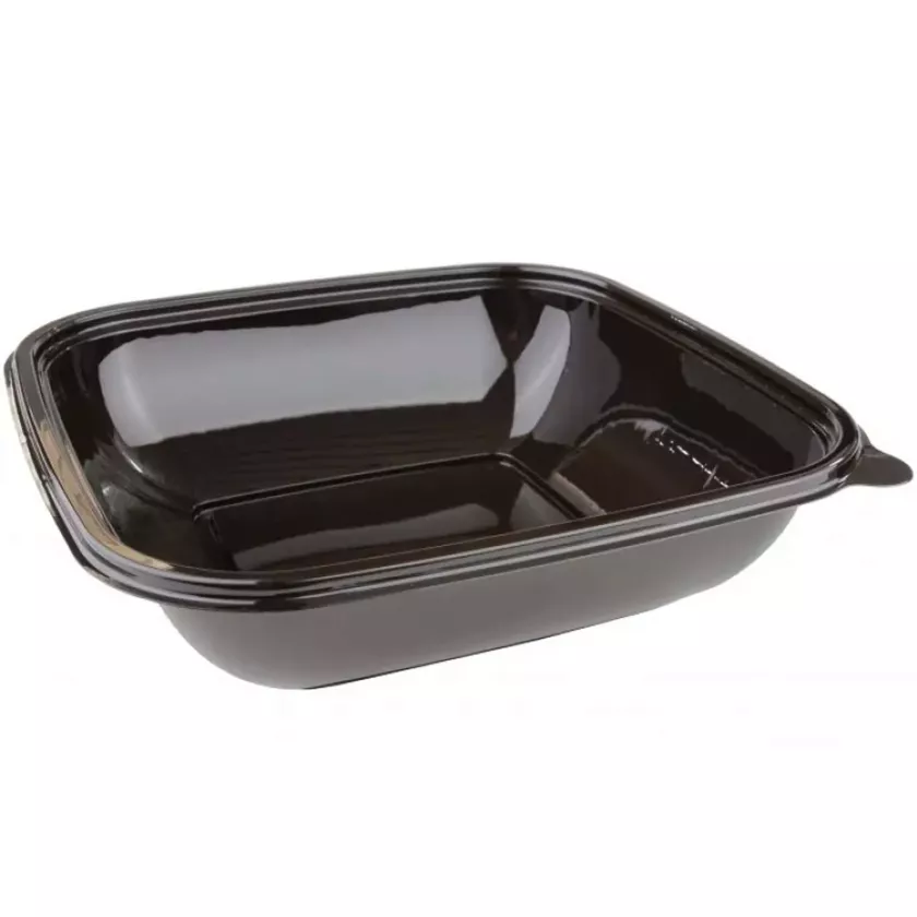 PET square bowl 1000ml 192x192x50cm noir (carton de 300 pièces)
