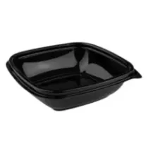 PET square bowl 250ml 127x127x39mm noir (carton de 500 pièces)