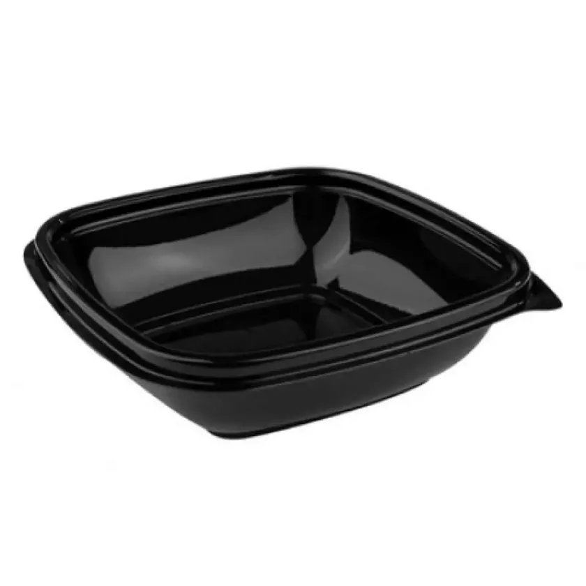 PET square bowl 250ml 127x127x39mm noir (carton de 500 pièces)