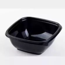 PET square bowl 375ml 125x125x50mm noir (carton de 500 pièces)