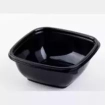 PET square bowl 375ml 125x125x50mm noir (carton de 500 pièces)