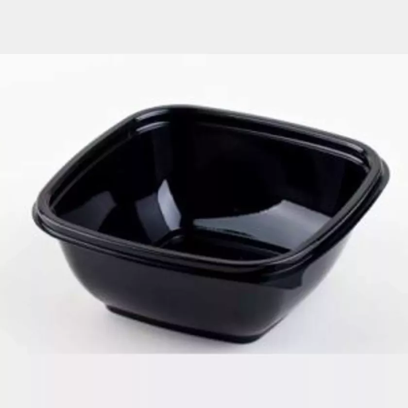 PET square bowl 375ml 125x125x50mm noir (carton de 500 pièces)