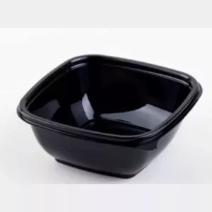 PET square bowl 375ml 125x125x50mm noir (carton de 500 pièces)