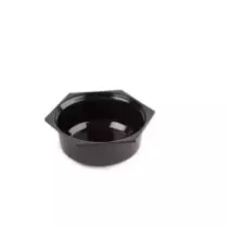 Saladier rond hexagonal plexi noir 245x85mm - 2,5L