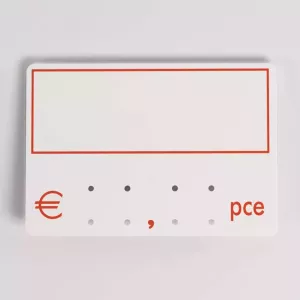 Etiquette S/PIC 9x6cm piece cadre rouge 001