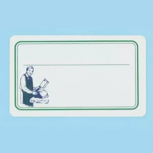 Etiquette S/PIC vert boucher 10x6cm pvc