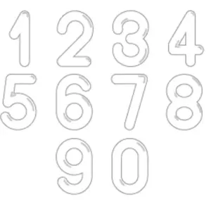 Chiffres 15mm blanc mixte (blister de 150 pièces)