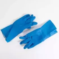 Gant menage + epluchage latex - bleu - taille 10 - a/structure