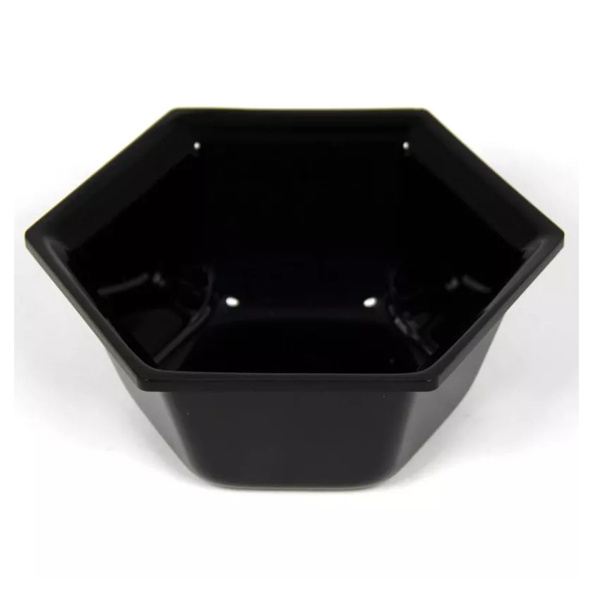 Saladier hexagonal plexi noir 195x75mm 1 litre
