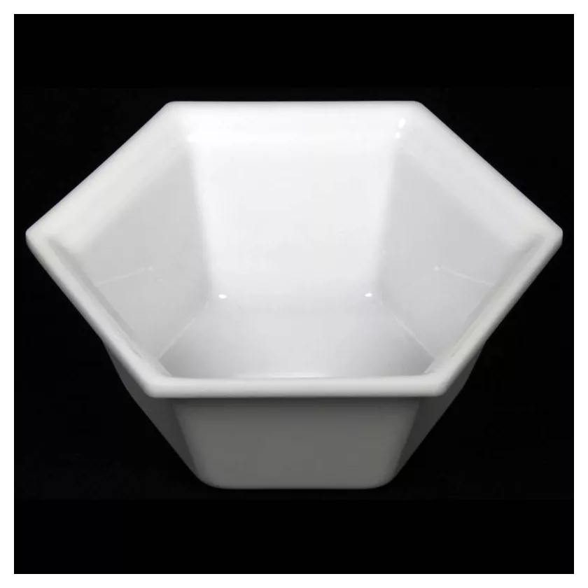Saladier hexagonal plexi blanc 195x75mm 1 litre