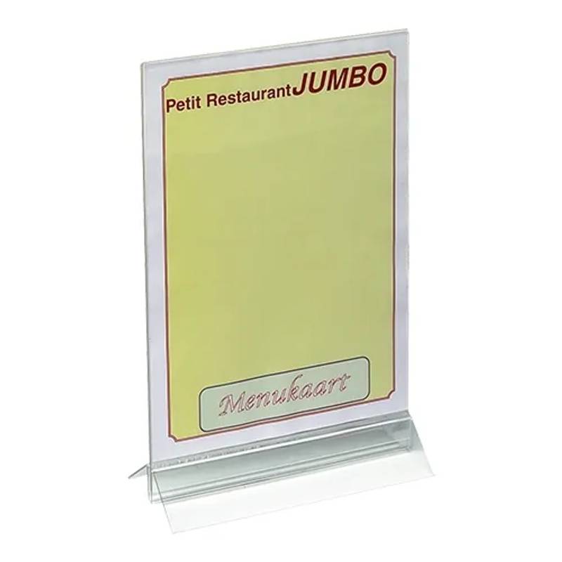 Porte menu plexi transparent A4 34x21cm double pied