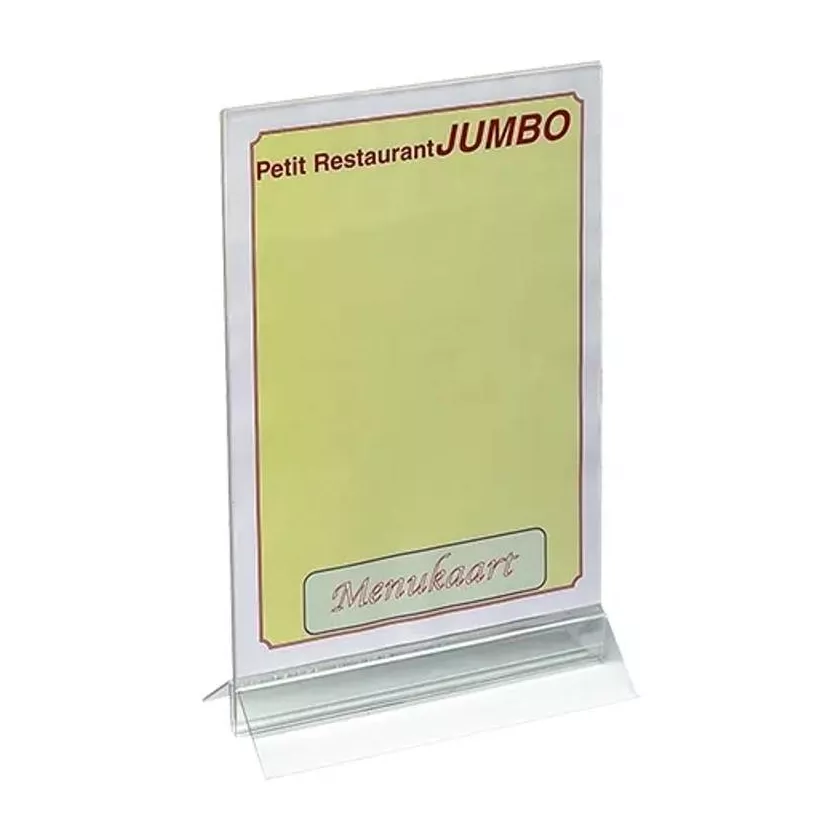 Porte menu plexi transparent A4 34x21cm double pied
