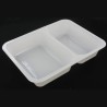 CPET tray 225x175x43mm blanc 2 compartiments 655-455ml Duni 115504