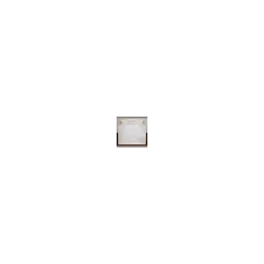 Sac papier 35xh23+(2x12,5)cm blanc plus poignee plate