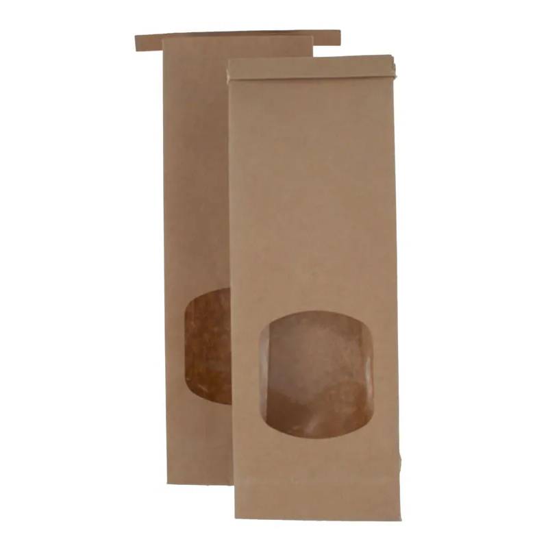 SAC A FOND BLOC kraft a/fenêtre 88x260x(2x23,5)mm