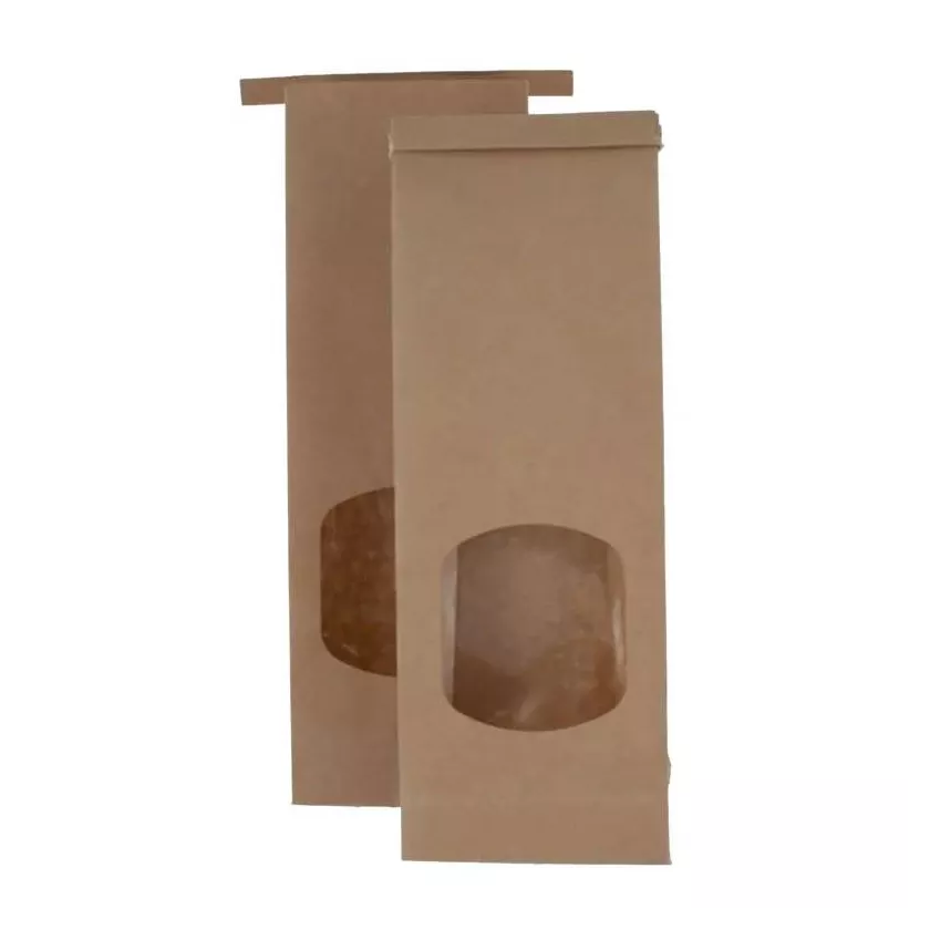 SAC A FOND BLOC kraft a/fenêtre 88x260x(2x23,5)mm
