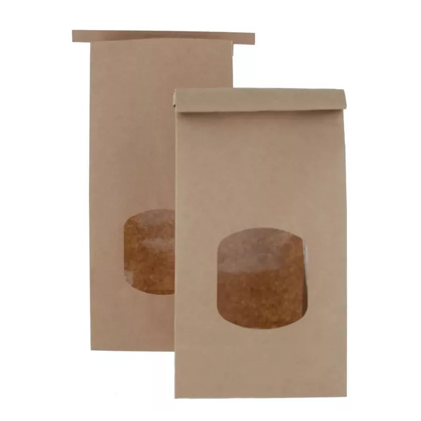 SAC A FOND BLOC kraft a/fenêtre 115x245x(2x35)mm