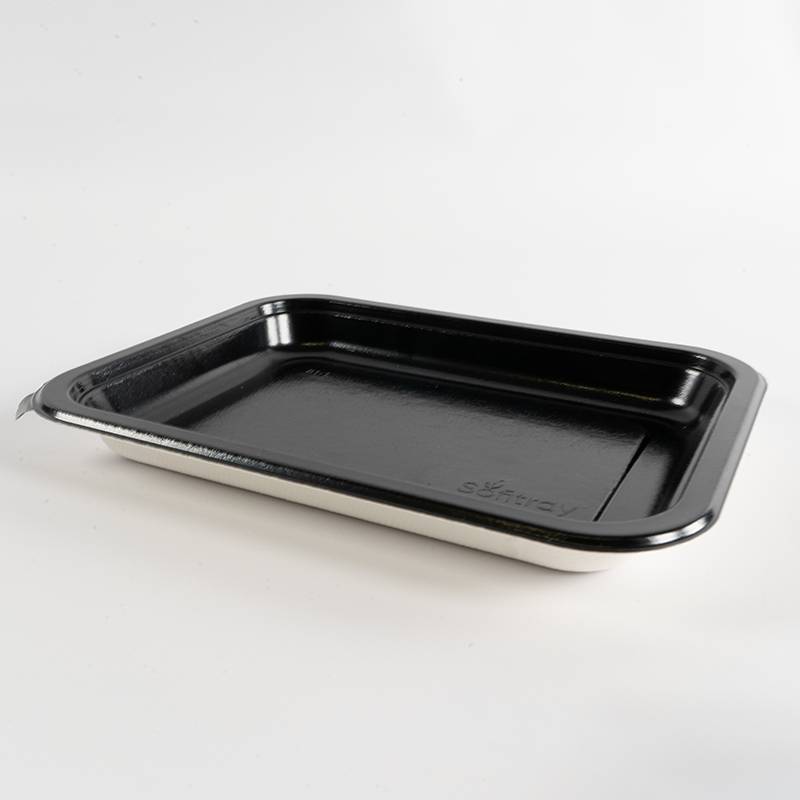 Barquette papier/PET noire...