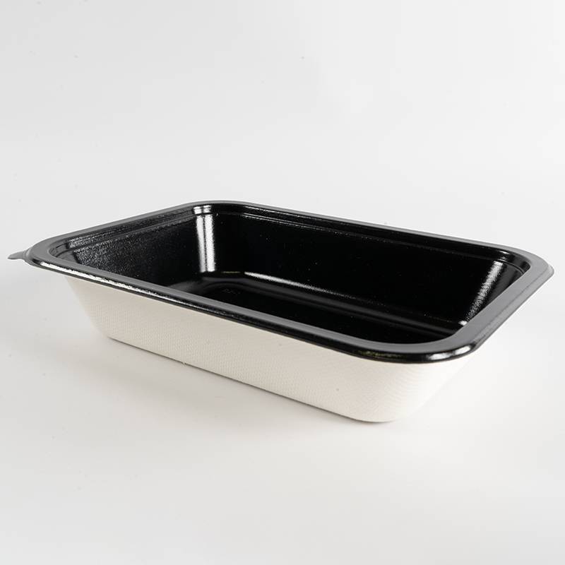 Barquette papier/PET noire...