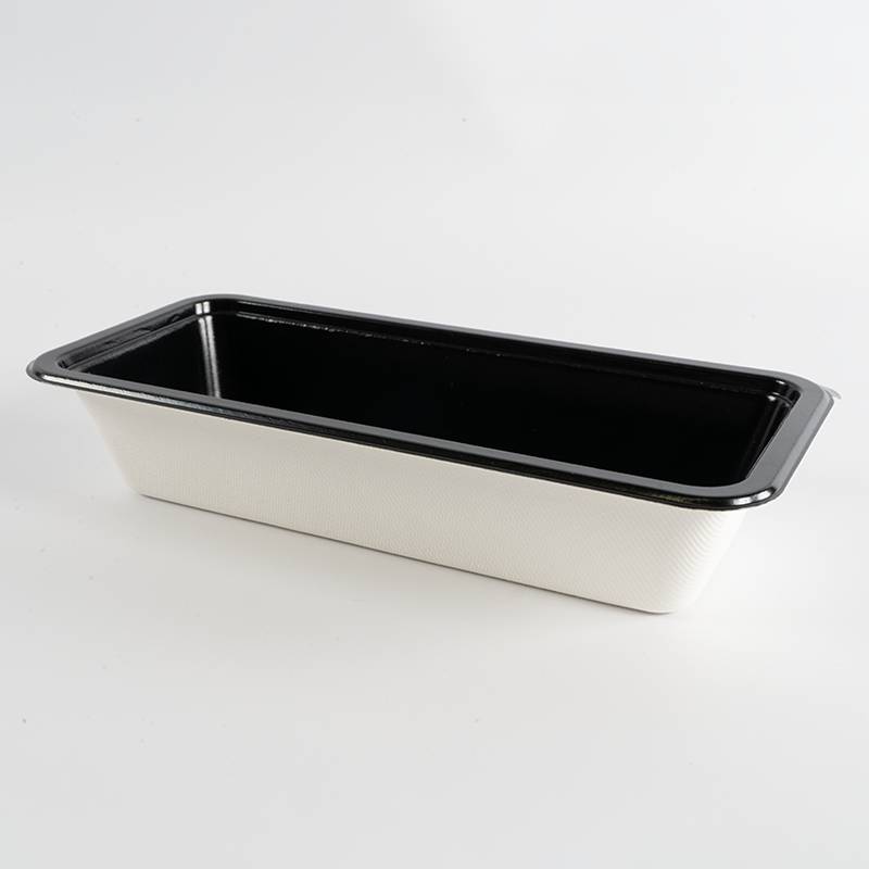 Barquette papier/PET noire 227x105x45mm