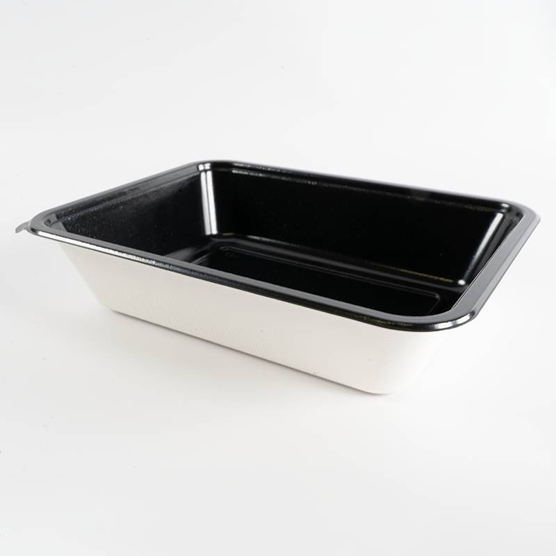 Barquette papier/PET noire...