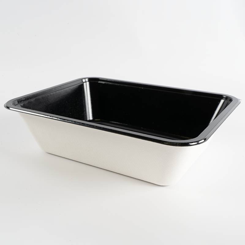 Barquette papier/PET noire...