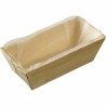 Barquette bois avec papier cuisson 375ml 140x75x50mm