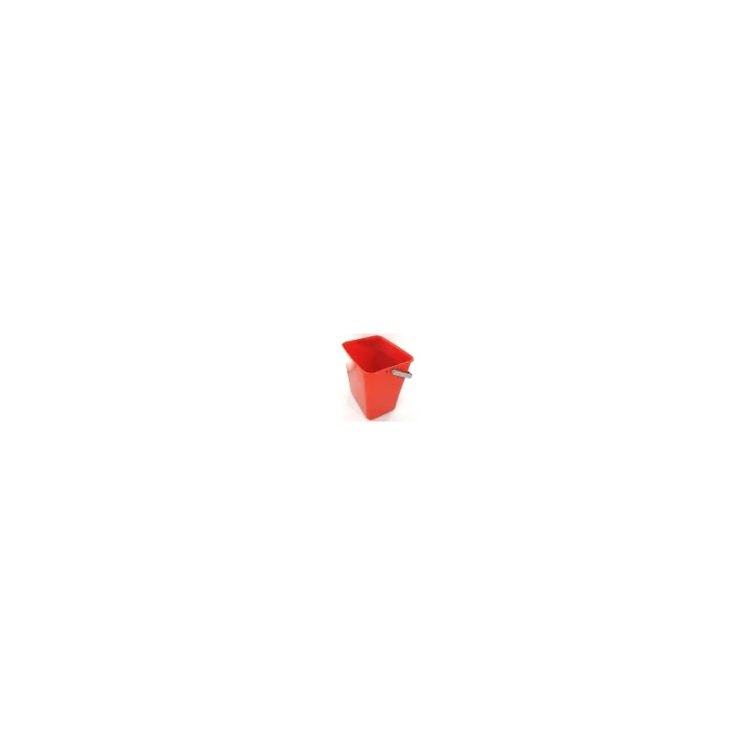 Seau hygiene 6L rouge carre Pollet