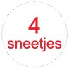 Sticker 4 tranches diametre 3,5cm blanc rouge
